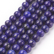 Natural Lapis Lazuli Beads Strands, Dyed, Round, Blue, 4mm, Hole: 0.5~0.8mm, about 44pcs/strand, 7.6 inch(G-G087-4mm)