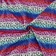 Leopard Print Rainbow Pattern Polycotton Fabric, for Garment Craft Accessories, Colorful, 100x150x0.02cm(DIY-WH0028-18B)