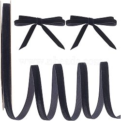 Velvet Ribbon, Single Side, for Gift Packing, Party Decoration, Black, 3/8 inch(10mm), 20yards/roll.(SRIB-WH0012-01A-01)
