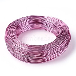 Round Aluminum Wire, Flexible Craft Wire, for Beading Jewelry Doll Craft Making, Hot Pink, 15 Gauge, 1.5mm, 100m/500g(328 Feet/500g)(AW-S001-1.5mm-13)