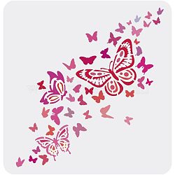 Plastic Reusable Drawing Painting Stencils Templates, for Painting on Scrapbook Fabric Tiles Floor Furniture Wood, Square, Butterfly Farm, 300x300mm(DIY-WH0172-366)