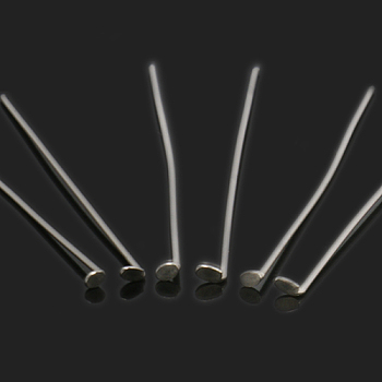 304 Stainless Steel Flat Head Pins, Stainless Steel Color, 35x0.6mm, 22 Gauge, about 5000pcs/bag, Head: 1mm
