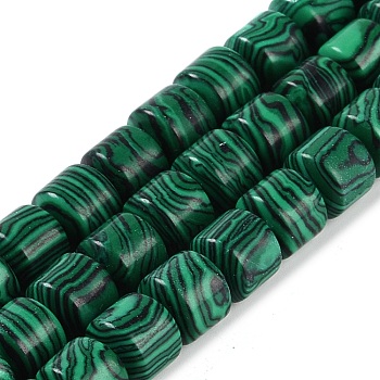 Synthetic Malachite Beads Strands, Column, 10x10mm, Hole: 1.4mm, about 40pcs/strand, 15.47 inch(39.3cm)