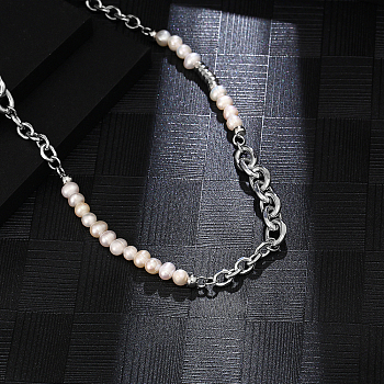 Stainless Steel Imitation Pearl Necklaces for Unisex