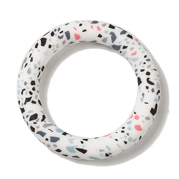 Silicone Beads, Ring, WhiteSmoke, 65x10mm, Hole: 3mm