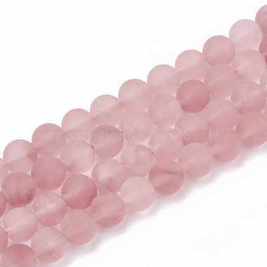 8mm Round Cherry Quartz Glass Beads