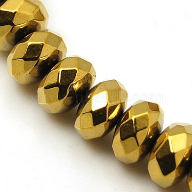 8mm Gold Abacus Non-magnetic Hematite Beads