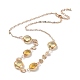 Flat Round Glass Pendant Necklaces with Brass Chains(NJEW-A015-20KCG)-1