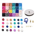 DIY Eyeglasses Chains Making Kits, Including Handmade Polymer Clay Heishi Beads, Silicone Eyeglass Holders, Plastic & Alloy Lobster Claw Clasps, Tiger Tail Craft Wire, Mixed Color(DIY-JP0005-88)