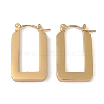 Ion Plating(IP) 201 Stainless Steel Rectangle Hoop Earrings, with 304 Stainless Steel Pin, Golden, 27.5x3mm(EJEW-I309-39G)