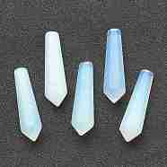 Opalite Pointed Beads, Bullet, Undrilled/No Hole Beads, Faceted, for Wire Wrapped Pendants Making, 29~33x7.5~8.5mm(G-E490-C26)