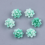 Synthetic Coral Beads, Dyed, Flower, Light Sea Green, 17.5x18x10mm, Hole: 1.5mm(CORA-S027-38L)