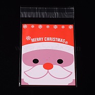 Rectangle OPP Cellophane Bags, with Christmas Santa Claus Pattern, Red, 13x8cm, Unilateral Thickness: 0.035mm, Inner Measure: 10x8cm, about 95~100pcs/bag(OPC-L001-21)