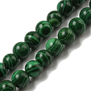 Synthetic Malachite Beads Strands, Round, 4mm, Hole: 0.5mm, about 94pcs/strand, 15.24''(38.7cm)(G-B071-F01-01)