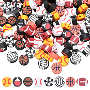 160Pcs 8 Style Handmade Polymer Clay Beads, Sports Goods, Sports, 9.5~11.5x4~7x4~4.5mm, Hole: 1.8mm, 20pcs/style(CLAY-SC0001-59)