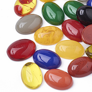 Resin Cabochons, Oval, Mixed Color, 14x10x4.5mm(CRES-Q200-10x14-M)