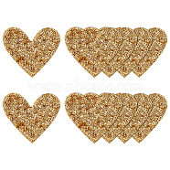 TPU Iron on/Sew on Clothing Patches, Beading Appliques, Heart/Star, Gold, 69~70x78x2.5mm(PATC-WH0001-18A-01)