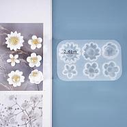DIY Flower Silicone Molds, for UV Resin & Epoxy Resin Jewelry Making, White, 80x51.5x10mm(X-DIY-D048-12C)