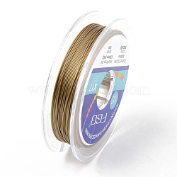 Tiger Tail Beading Wire, 7-Strand Bead Stringing Wire, Nylon Coated Stainless Steel Wire, Light Khaki, 24 Gauge, 0.5mm, about 32.8 Feet(10m)/roll(TWIR-R007-0.5mm-03)