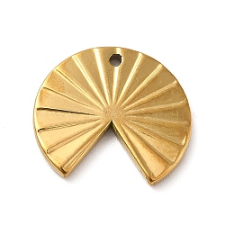 Ion Plating(IP) 304 Stainless Steel Pendants, Fan Charm, Golden, 18x20x2mm, Hole: 1.3mm(STAS-M312-01B-G)