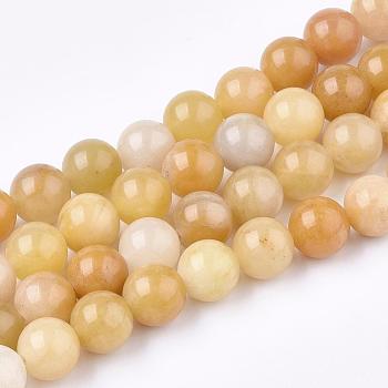 Natural Topaz Jade Beads Strands, Round, 8mm, Hole: 1mm, about 50pcs/strand, 15.7 inch
