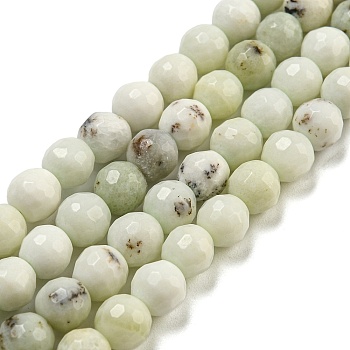 Natural Dendritic Jasper Beads Strands, (128 Facets)Faceted, Round, 6mm, Hole: 0.9mm, about 60pcs/strand, 14.76 inch(37.5cm)