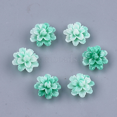 18mm LightSeaGreen Flower Synthetic Coral Beads