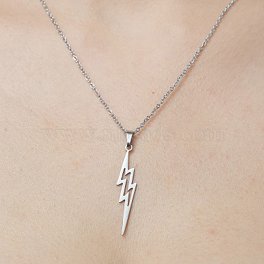 Lightning Bolt 201 Stainless Steel Necklaces