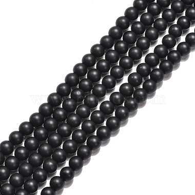 6mm Black Round Black Stone Beads