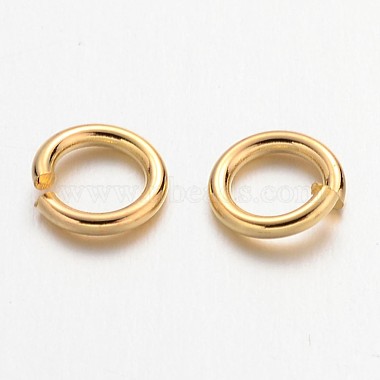 90pcs Golden Color Brass Jump Rings(X-JRC6MM-G)-2