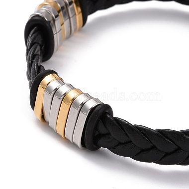 Мужской браслет из плетеного шнура из силиконового шнура(BJEW-M206-01G)-2