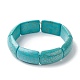 Dyed Synthetic Turquoise Rectangle Beaded Stretch Bracelets(BJEW-P299-01A-01)-1