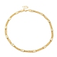Rack Plating Brass Rectangle Link Chain Necklace with Ball Chains for Women(NJEW-F311-01G)-1