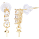 10Pcs Brass Glass Rhinestone Stud Earring Findings(KK-BBC0009-24)-1