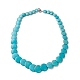 Dyed Synthetic Turquoise Flat Round Graduated Beaded Necklaces(NJEW-P279-02B)-1