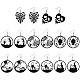 8 Pairs 8 Styles Halloween Spider Web & Witch & Cat & Skull Acrylic Dangle Earrings for Women(EJEW-SC0001-36)-1