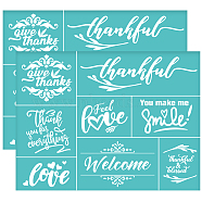 Self-Adhesive Silk Screen Printing Stencil, for Painting on Wood, DIY Decoration T-Shirt Fabric, Turquoise, Word, 280x220mm(DIY-WH0338-198)