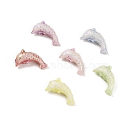 Plastics Beads, Craft Beads,  Mixed Color, Dolphin, 12x7x4mm, Hole: 1.6mm, about 2941pcs/500g(KY-B004-16G)