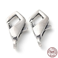 925 Thailand Sterling Silver Lobster Claw Clasps, with 925 Stamp, Antique Silver, 15.5x8.5x3.5mm, Hole: 1.4mm(STER-D003-03A-P)