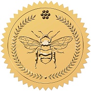 Self Adhesive Gold Foil Embossed Stickers, Medal Decoration Sticker, Bees, 5x5cm(DIY-WH0575-041)