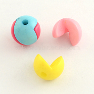 Opaque Acrylic Combined Beads, Interlocking Beads, Mixed Color, 10x12x8mm, Hole: 2.5mm, about 940pcs/500g(SACR-Q099-M66)