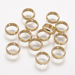 Rack Plating Brass Bead Frames, Long-Lasting Plated, Ring, Golden, 8x2.5mm, Hole: 1mm(X-KK-A142-010G)