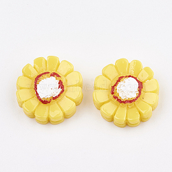 Resin Cabochons, Maize, Yellow, 25x24x8.5mm(CRES-S358-20)