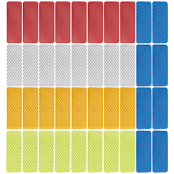 Gorgecraft 40Pcs 5 Colors Rectangle PET Safety Reflector Strips Adhesive Stickers, Auto Accessories, Mixed Color, 81x30x0.5mm, 8pcs/color(AJEW-GF0003-94)