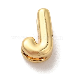 Rack Plating Brass Pendants, Letter Charms, Cadmium Free & Lead Free, Long-Lasting Plate, Real 18K Gold Plated, Letter J, 7x5x4mm, Hole: 2mm(X-KK-L220-001G-J)