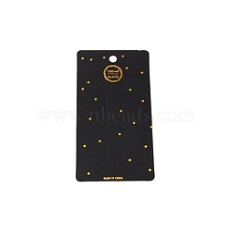 Rectangle Gilding Paper Display Cards, for Hair Clip/Brooch, Black, 12.5x6.8cm, 100pcs/set(PW-WG55498-02)