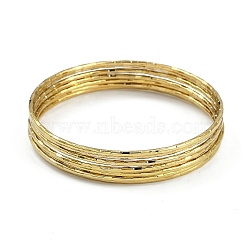 7Pcs Vacuum Plating 201 Stainless Steel Bangles Sets for Women, Golden, Inner Diameter: 2-5/8 inch(6.7cm)(BJEW-F476-03G)