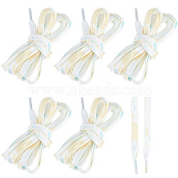 3 Pairs 3 Style Tie-Dye Style Flat Smooth Polyester Shoelaces, with Plastic Aglets, for Shoe Accessories, Light Blue, 1206~1610x7~8x0.9mm, 1 pair/style(FIND-GF0004-70A)