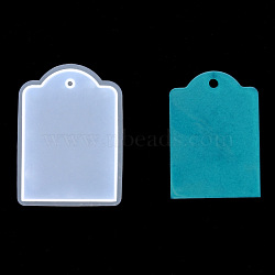Pendant Silicone Molds, Resin Casting Molds, For UV Resin, Epoxy Resin Jewelry Making, Receangle, White, Inner Size: 8x5.7x1.2cm, Hole: 0.5cm(DIY-I011-11)