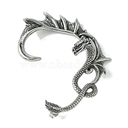 316 Surgical Stainless Steel Cuff Earrings, Dragon, Left, Antique Silver, 60.5x48.5mm(EJEW-E300-18AS-04)
